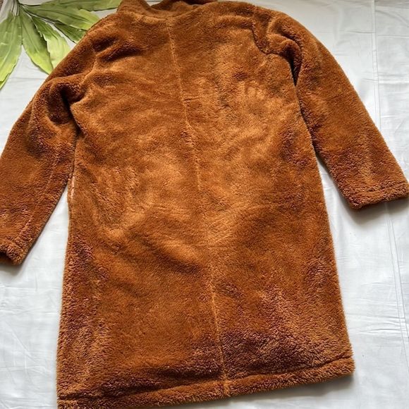 Angashion Fuzzy Fleece Lapel Open Front Long Cardigan Coat - Picture 15 of 16